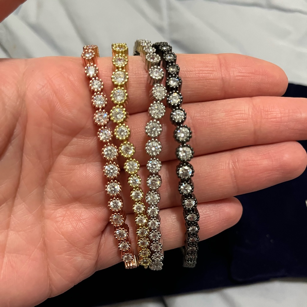 Sterling Silver Bracelet With White Topaz